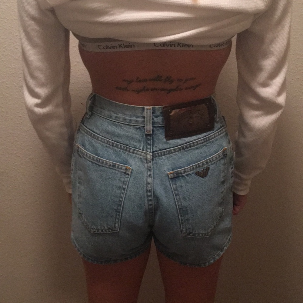 Giorgio Armani high waisted jean shorts